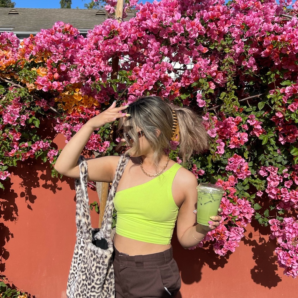 Neon one shoulder top